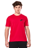 Alpinestars Formulate CSF Tee, kortärmad t-shirt, röd, med en liten svart Astars-logotyp på bröstet, casual motorsport streetwear