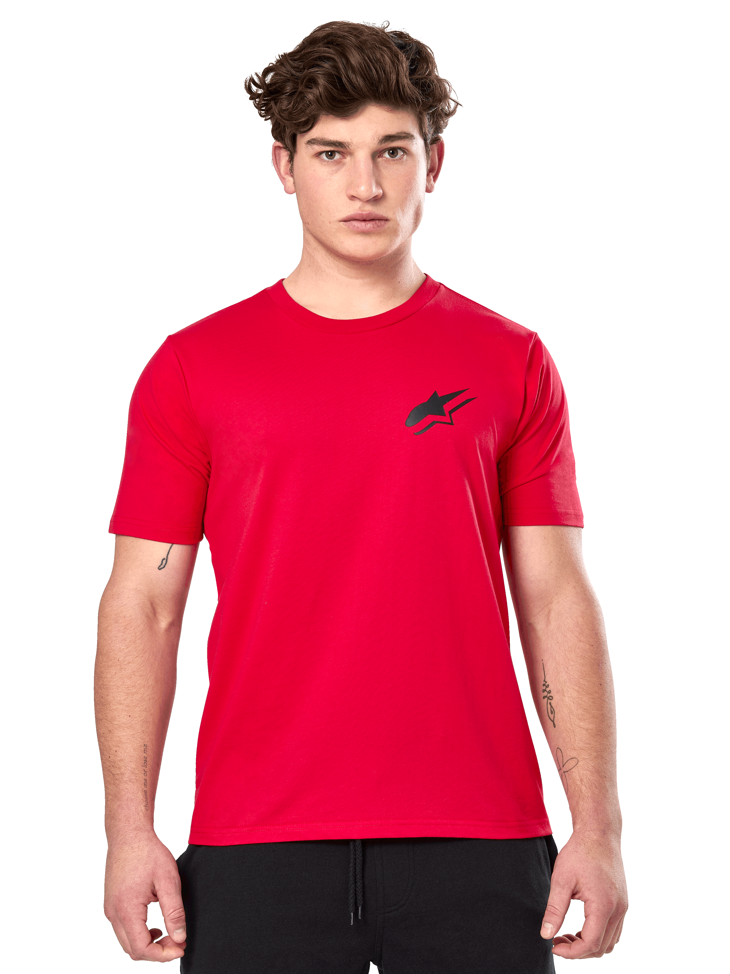 Alpinestars Formulate CSF Tee, kortärmad t-shirt, röd, med en liten svart Astars-logotyp på bröstet, casual motorsport streetwear