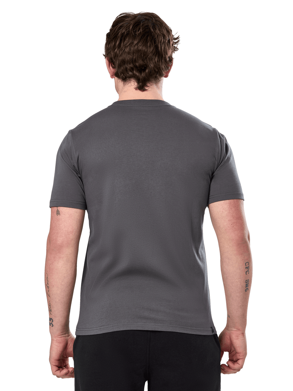 Alpinestars Prevail Csf Tee, kortärmad t-shirt, charcoal, baksida utan tryck, vardagliga motorsportinspirerade streetwear