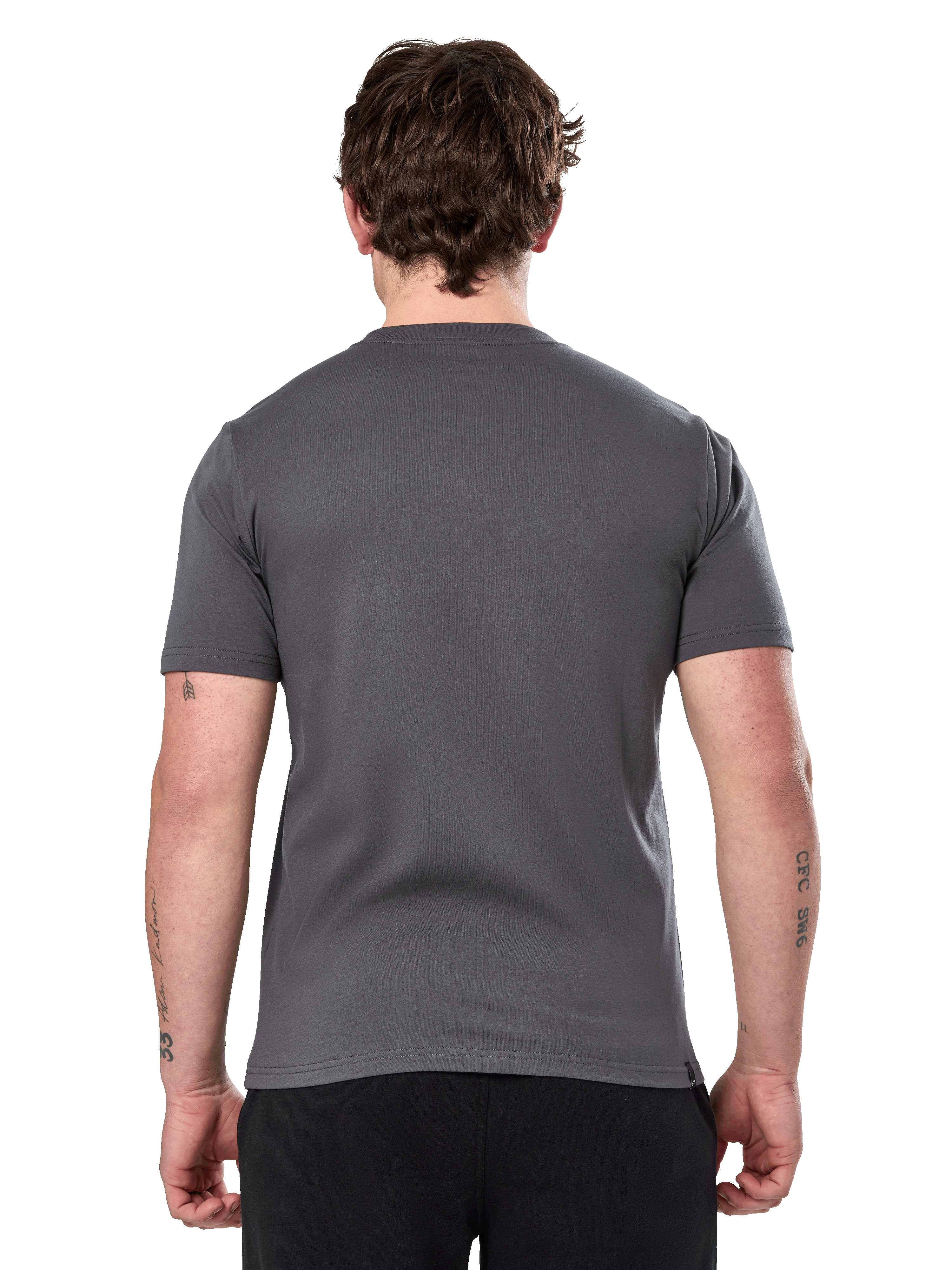 Alpinestars Prevail Csf Tee, kortärmad t-shirt, charcoal, baksida utan tryck, vardagliga motorsportinspirerade streetwear