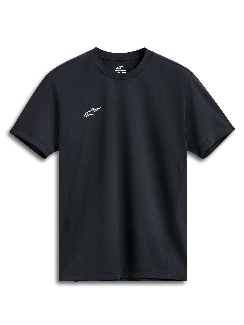 Alpinestars Point Performance Tee, kortärmad T-shirt, svart, liten vit Astars-logotyp på bröstet, funktionskläder