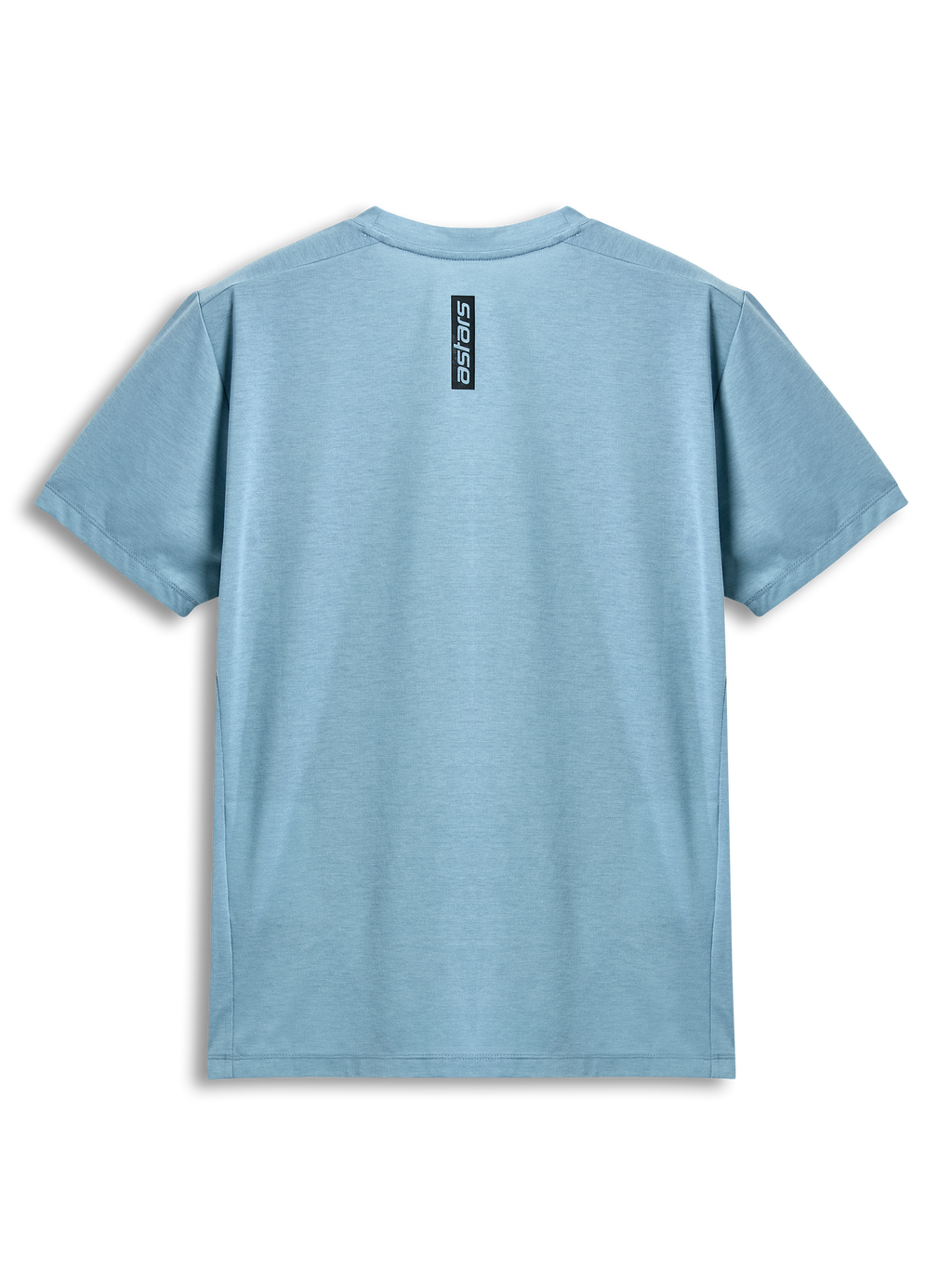 Alpinestars Point Performance Tee, kortärmad t-shirt, isblå, baksida med vertikalt svart Astars-ordmärke, casual performance-sportkläder