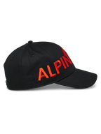 Alpinestars Committed Hat, Black Snapback Baseball Cap, Large Red Flat Embroidered Logo, Curved Bill and Structured Crown, Casual Sportswear Accessory