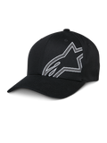 Alpinestars Share Hat, Black Baseball Cap, White Outlined Astars Logo, Curved Brim, Structured Crown, Casual Sportswear
