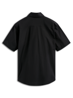 Alpinestars Strive Woven Shirt, kortärmad skjorta med knappar, svart, baksida, med strukturerat ryggok, avslappnad motorsport-inspirerad streetwear
