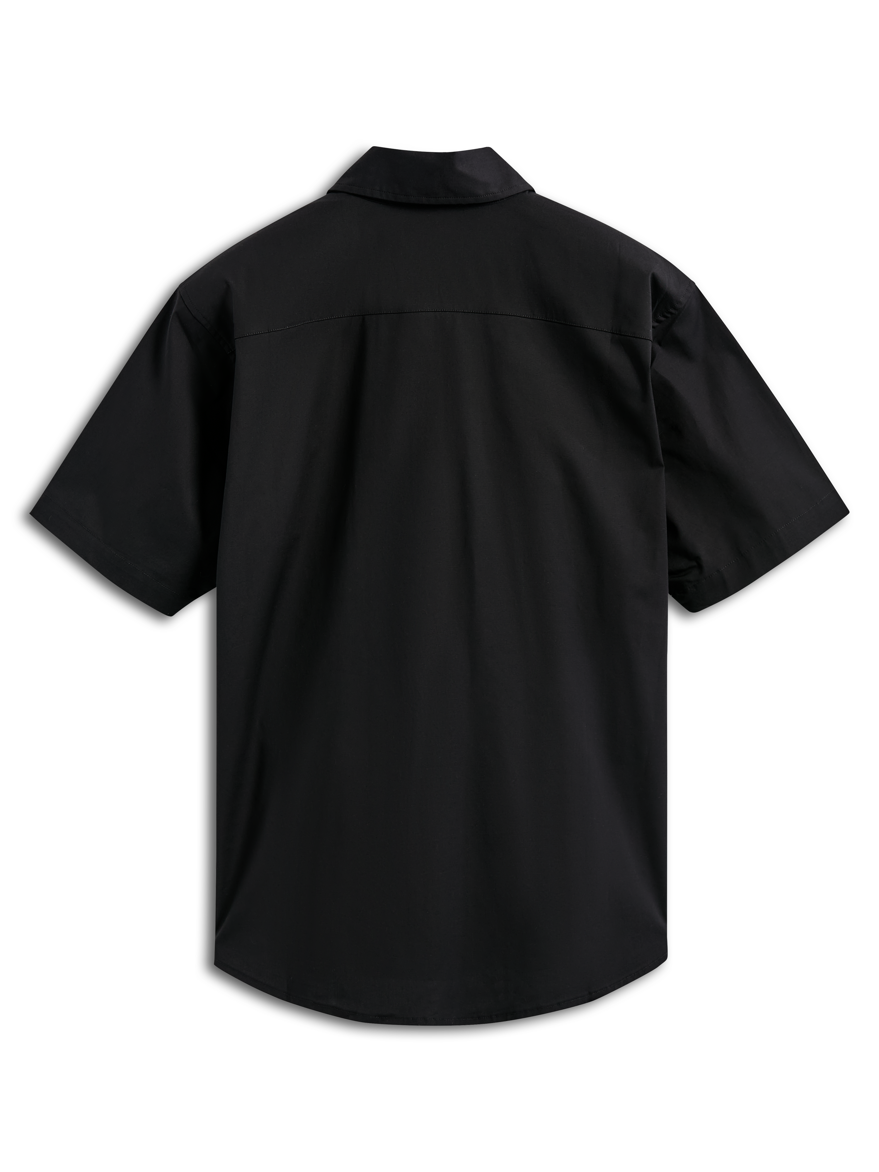 Alpinestars Strive Woven Shirt, kortärmad skjorta med knappar, svart, baksida, med strukturerat ryggok, avslappnad motorsport-inspirerad streetwear