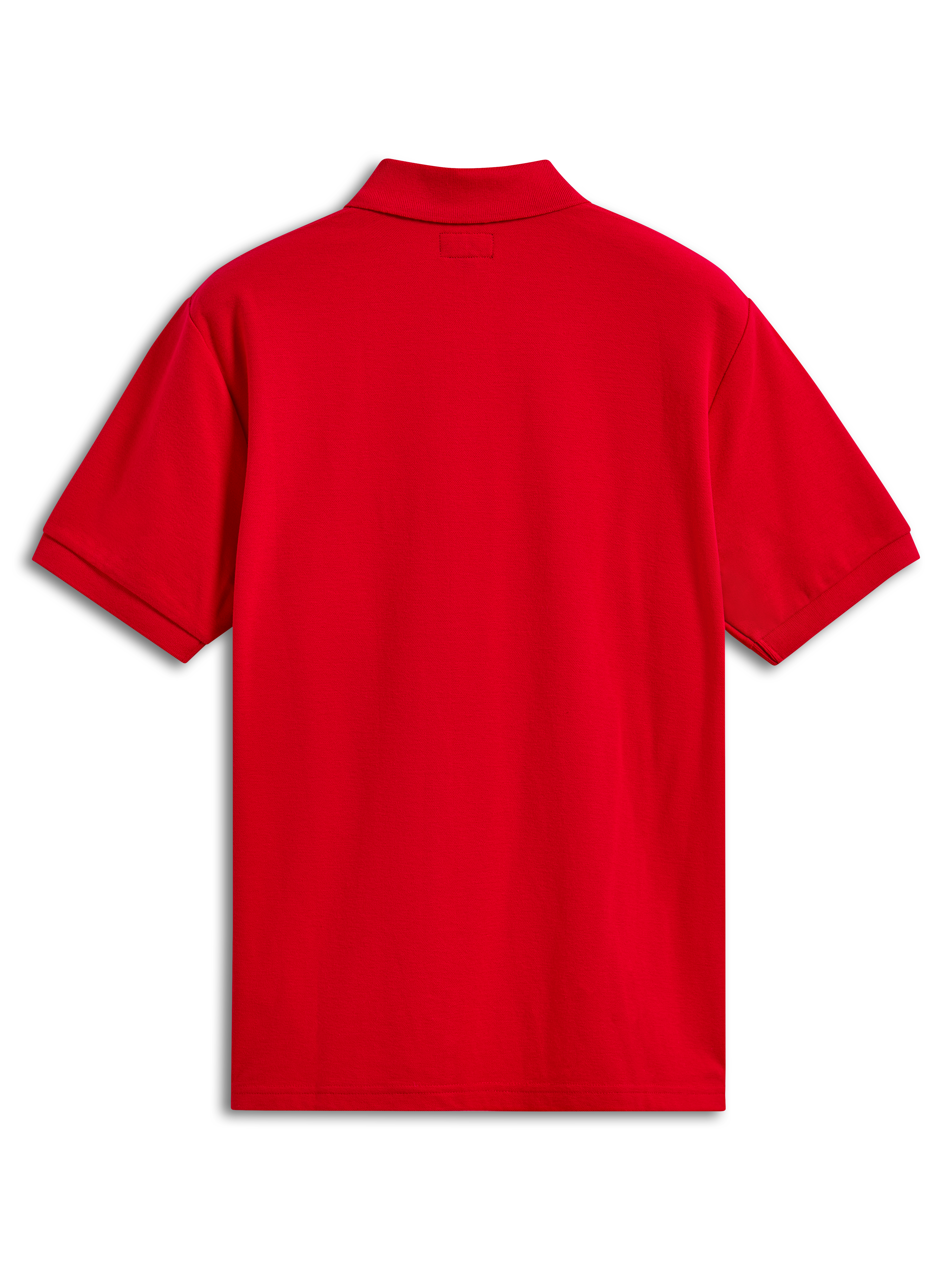 Alpinestars Endeavor Classic Polo, kortärmad pikétröja, röd, vy bakifrån, med ribbad krage och ärmslut, klassisk pikéstickad struktur, vardagliga sportkläder