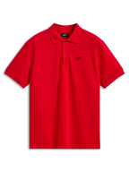 Alpinestars Endeavor Classic Polo, kortärmad pikétröja, röd, liten svart Astars-logotyp på bröstet, knäppning med tre knappar, vardagliga sportkläder