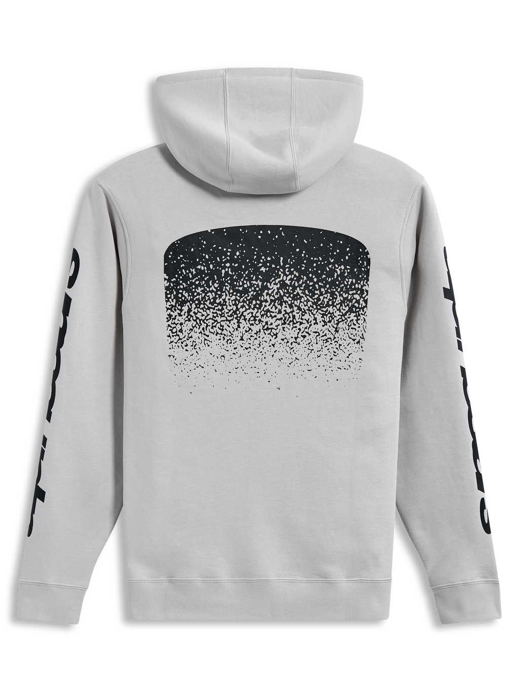 Alpinestars Obsessed Hoodie, Sportswear Pullover in Cement Gray with black MX gradient back graphic and sleeve word logos.