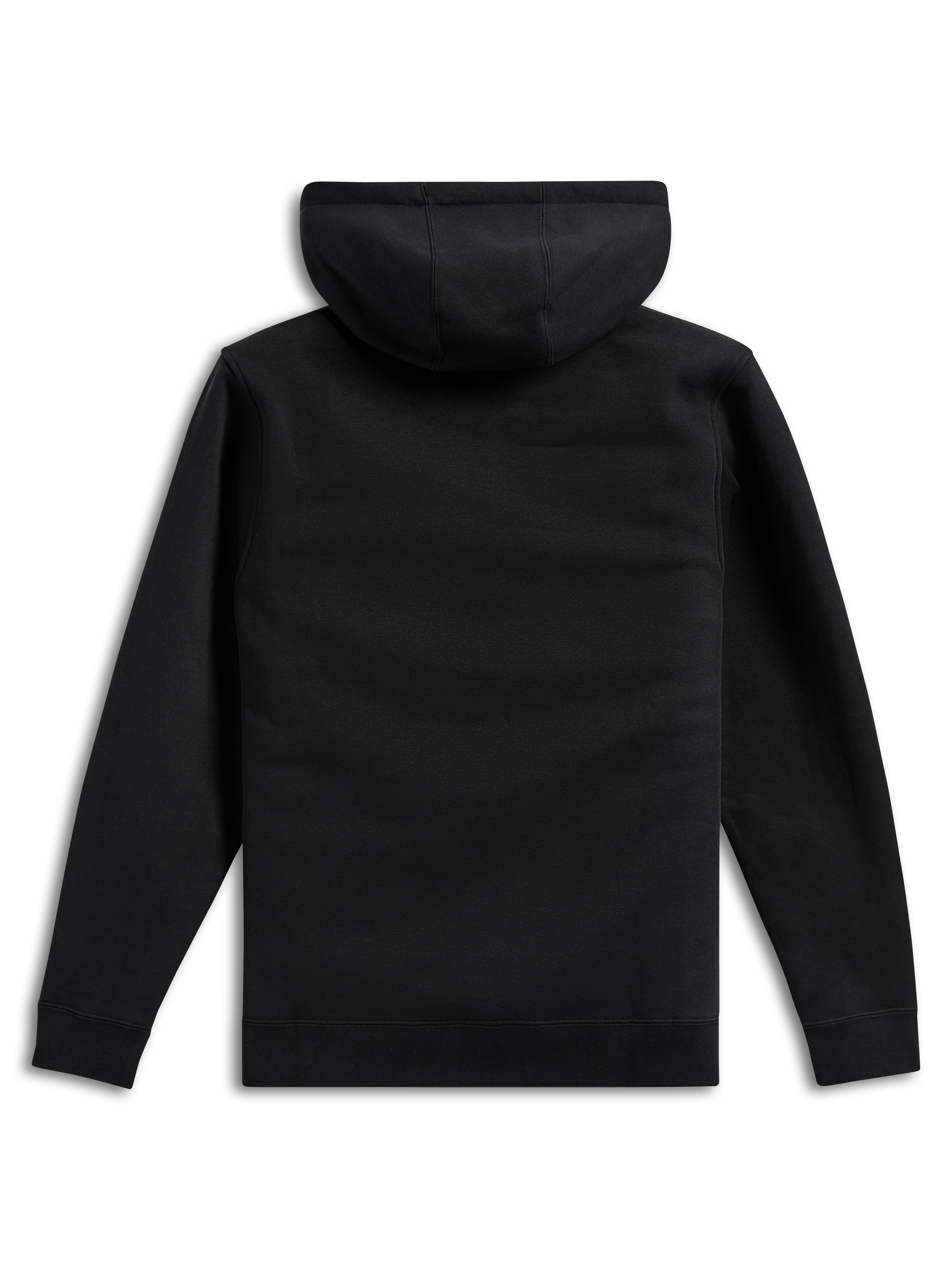 Alpinestars Ellipsoid Hoodie, svart, baksida, enfärgad pullover i fleece, casual streetwear, huvtröja med ribbade muddar och fåll