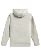 Alpinestars Pulse Hoodie, baksida, sandfärgad benvit, casual fleece-huvtröja, långa ärmar med ribbade muddar och fåll, design med huva, motorsport-inspirerad streetwear