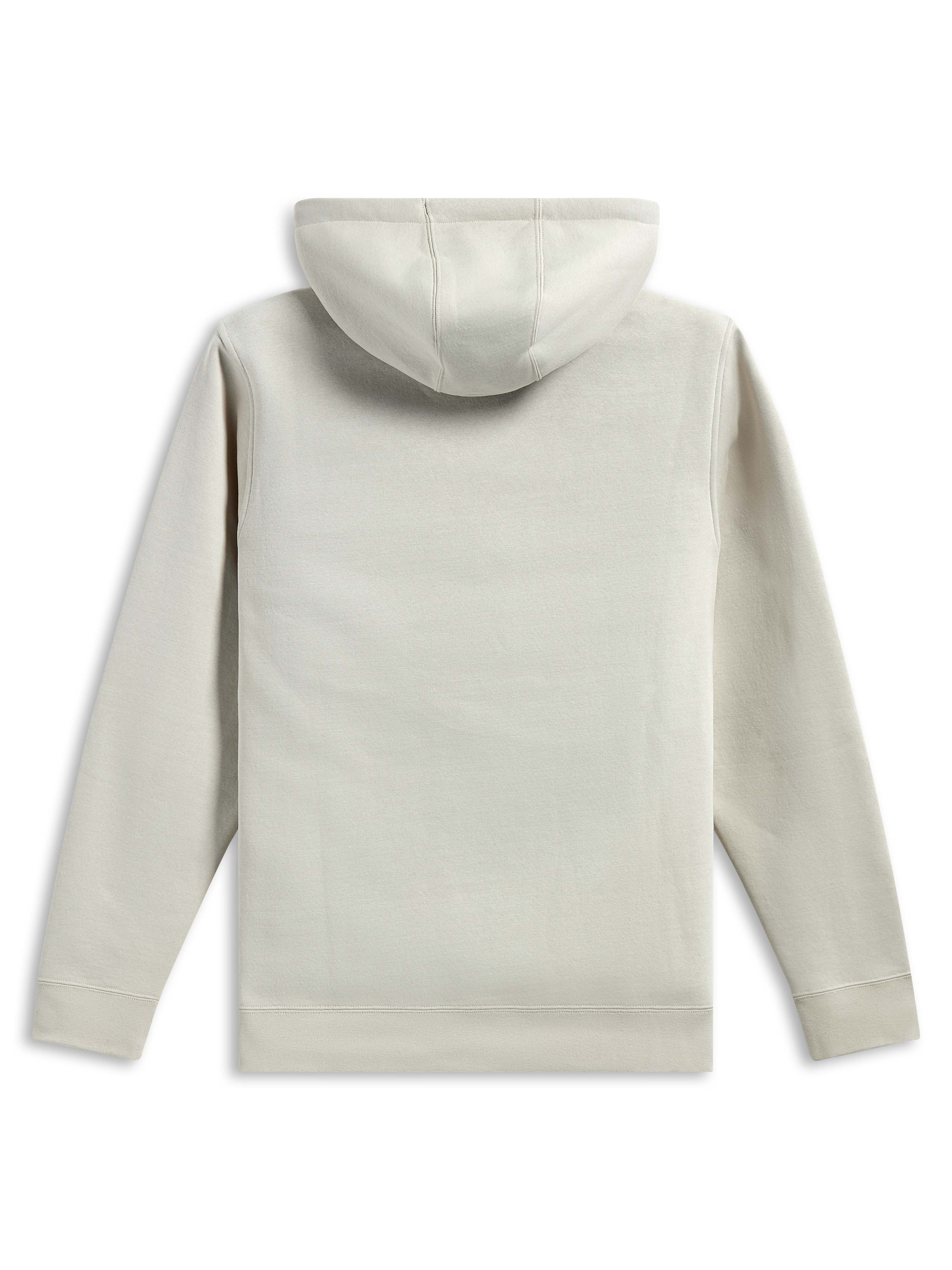 Alpinestars Pulse Hoodie, baksida, sandfärgad benvit, casual fleece-huvtröja, långa ärmar med ribbade muddar och fåll, design med huva, motorsport-inspirerad streetwear