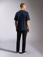 Alpinestars Aplomb Oversized CSF Tee, Short Sleeve T-Shirt, Navy, back view, plain design with relaxed fit, casual motorsport streetwear