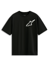 Alpinestars One Oversized CSF Tee, kortärmad t-shirt, svart, vit Astars-logotyp på bröstet, oversized passform, casual motorsport-inspirerat streetwear