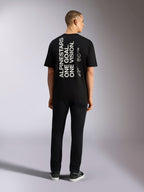 Alpinestars One Oversized CSF Tee, kortärmad t-shirt, svart, vertikalt ryggtryck 'ALPINESTARS ONE GOAL. ONE VISION.' med Astars-logotyp, casual lifestyle streetwear