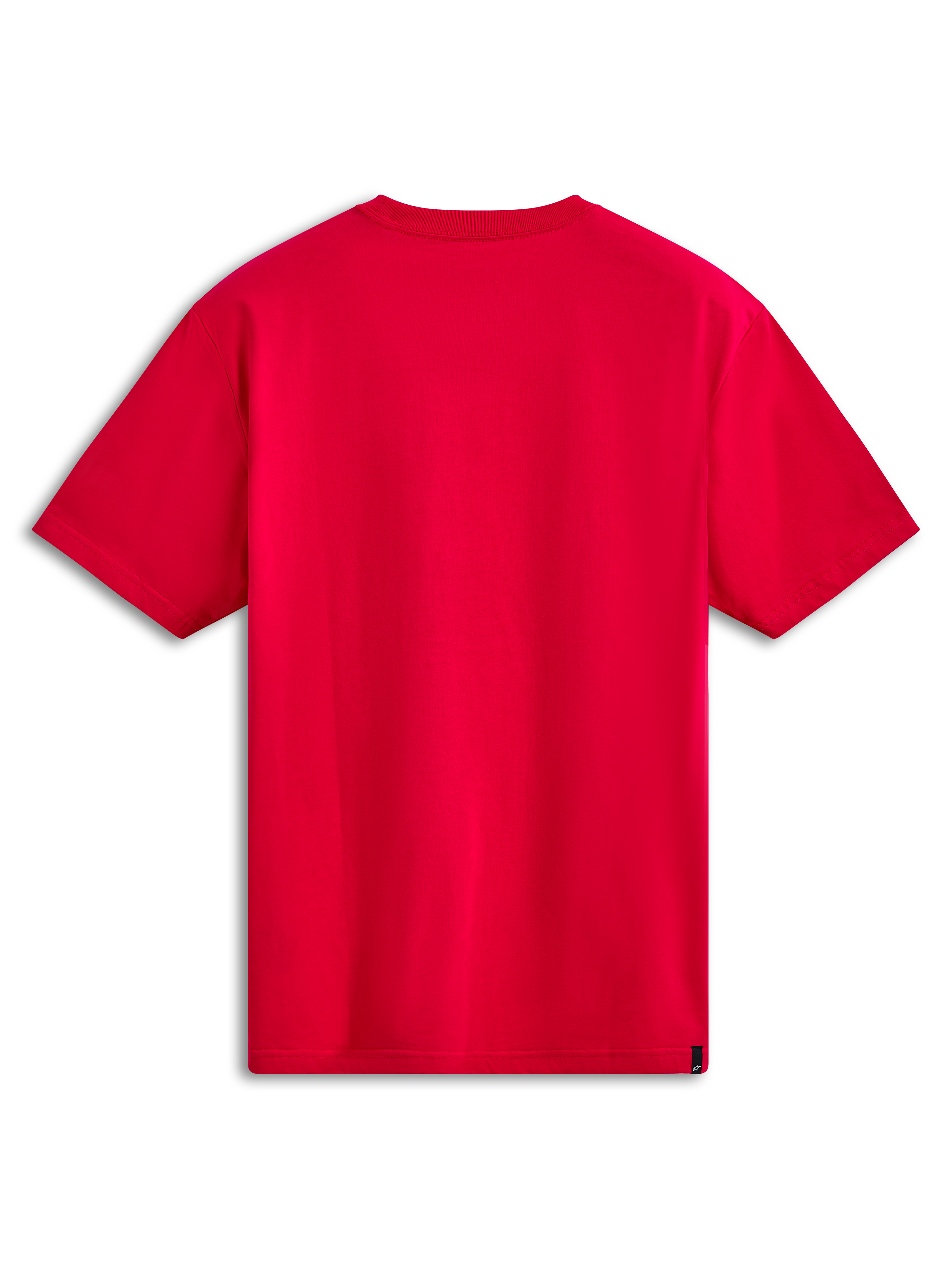 Alpinestars Noka CSF Tee, kortärmad t-shirt, röd, vy bakifrån, stilren design med en liten svart logotypetikett vid fållen, vardagliga sportkläder