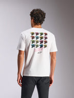 Alpinestars Pop Helmet CSF Tee, Short Sleeve T-Shirt, White, featuring colorful M10 helmet grid back graphic with Alpinestars Protects text, casual sportswear