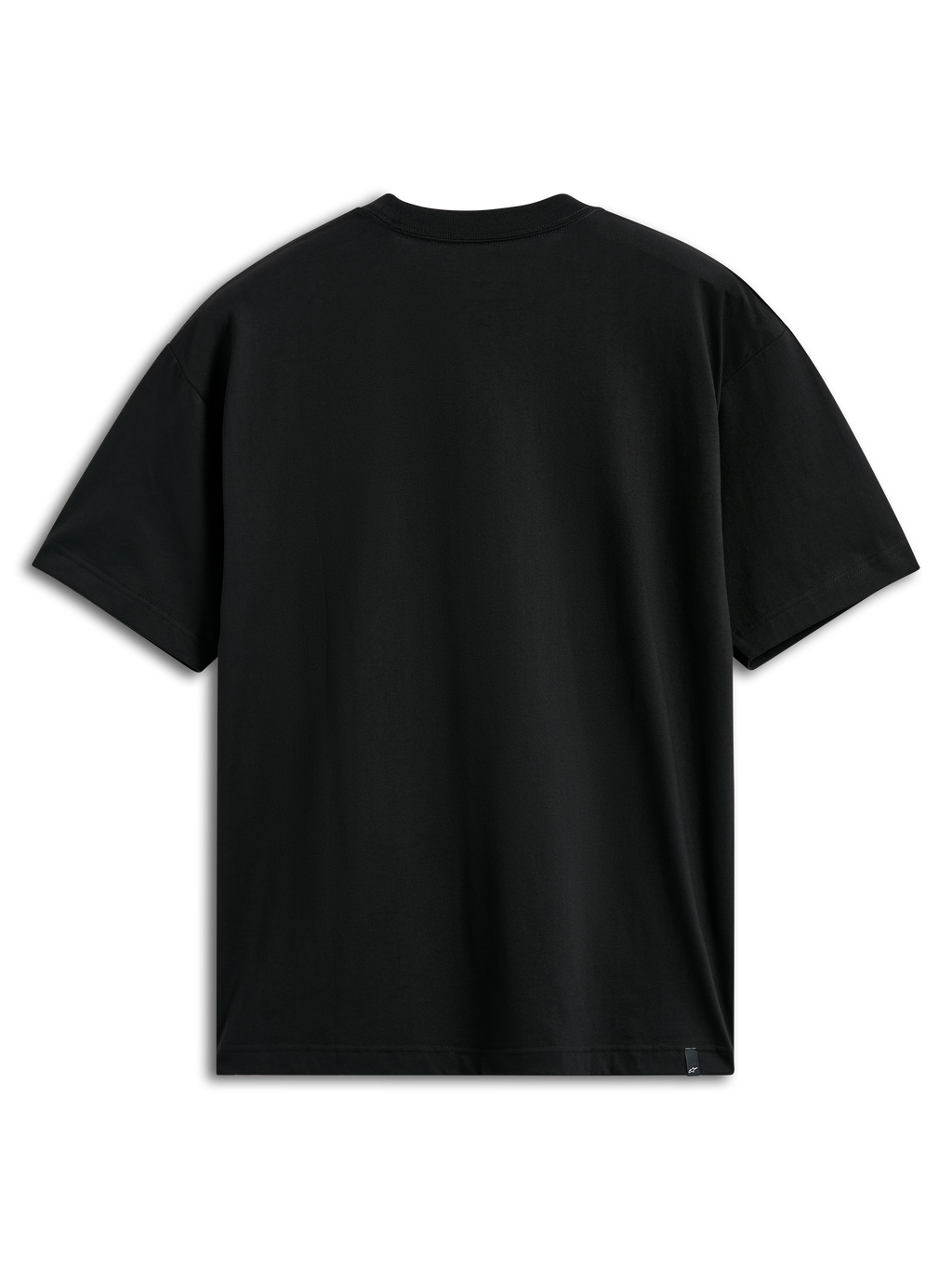 Alpinestars Abus CSF Tee, Short Sleeve T-Shirt, Black, Back view showing plain design and small brand tag at the hem, Casual Motorsport Sportswear