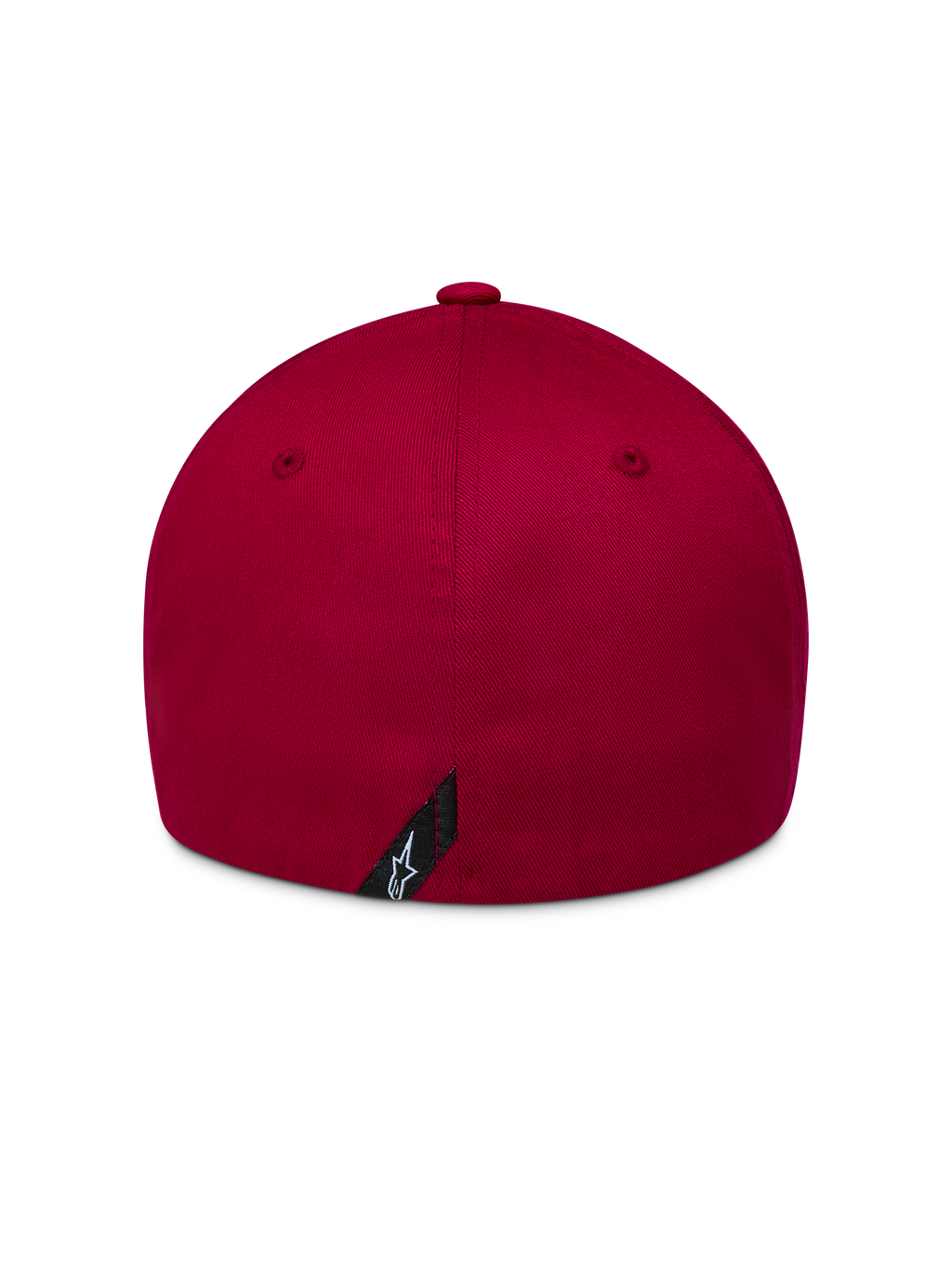 Alpinestars Pivot Hat in Dark Red, back view of the structured twill sportswear cap featuring a black Astars logo label.