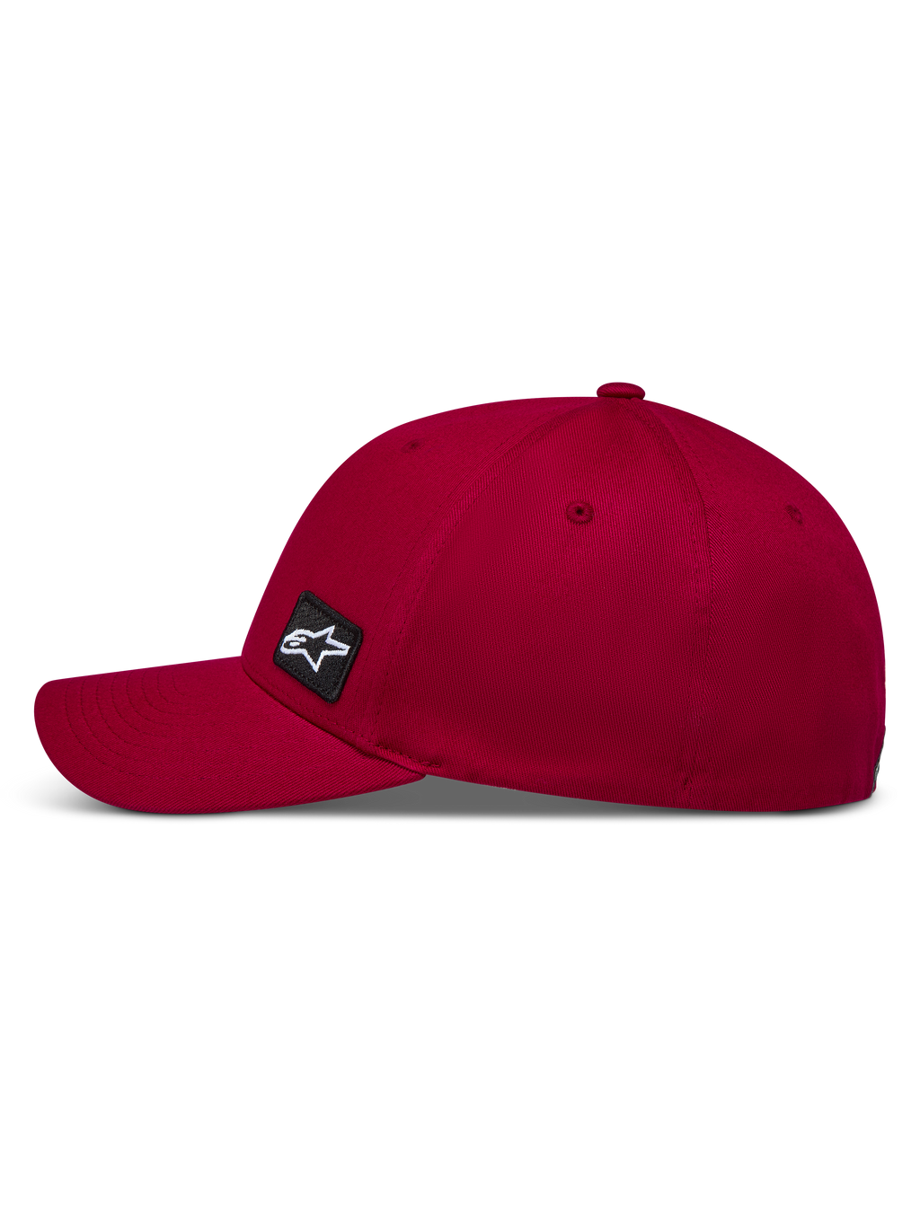Alpinestars Pivot Hat, dark red twill sportswear cap featuring a curved bill and an embroidered Astars logo patch.