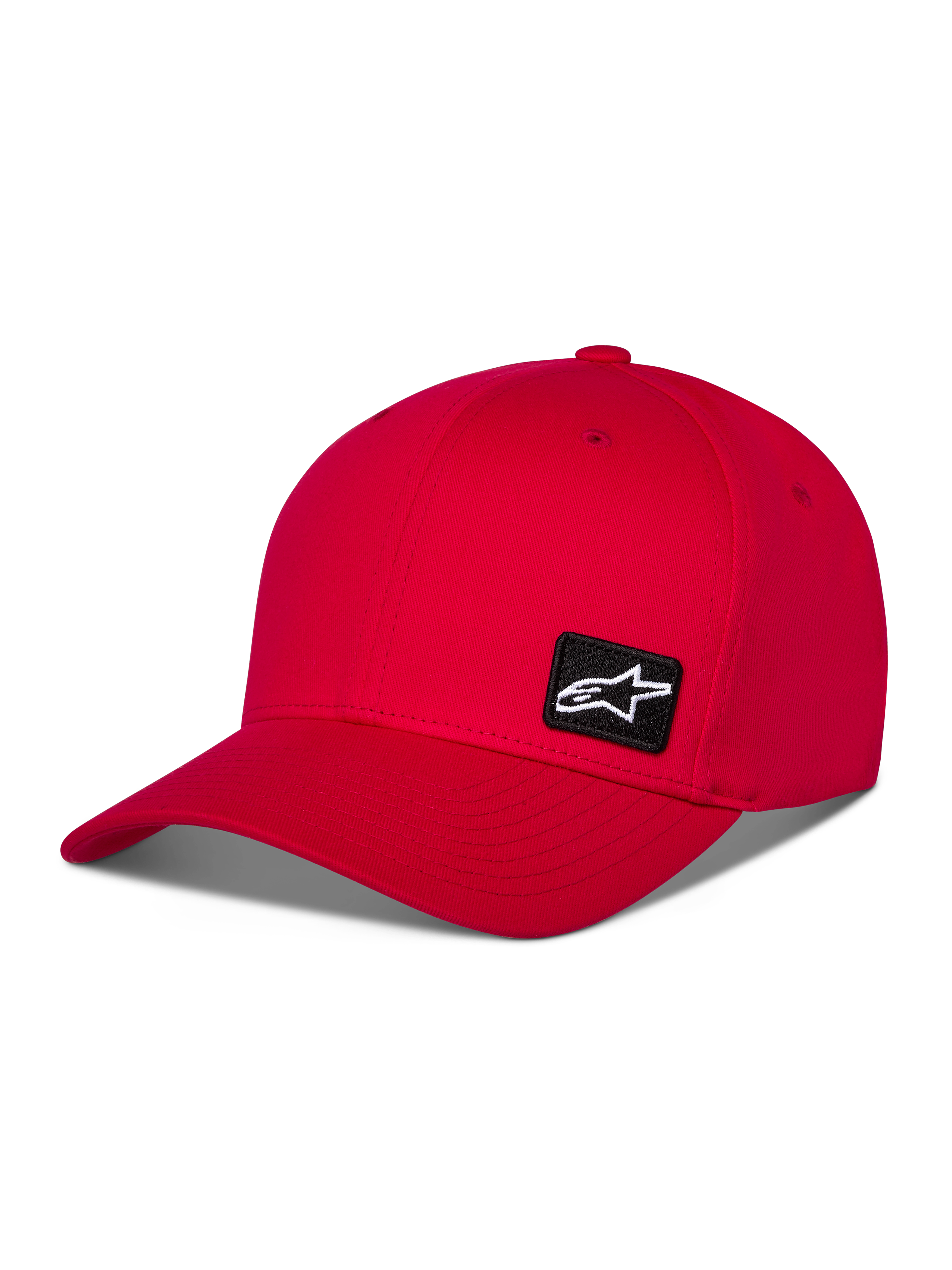 Alpinestars Pivot keps, röd sportswear-keps, böjd skärm med strukturerad krona, med en liten svart broderad Astars-logotyppatch på sidan, casual motorsportdesign