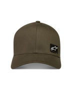 Alpinestars Pivot Hat, Military Green Sportswear Baseball Cap, featuring a curved bill and embroidered Astars logo patch.