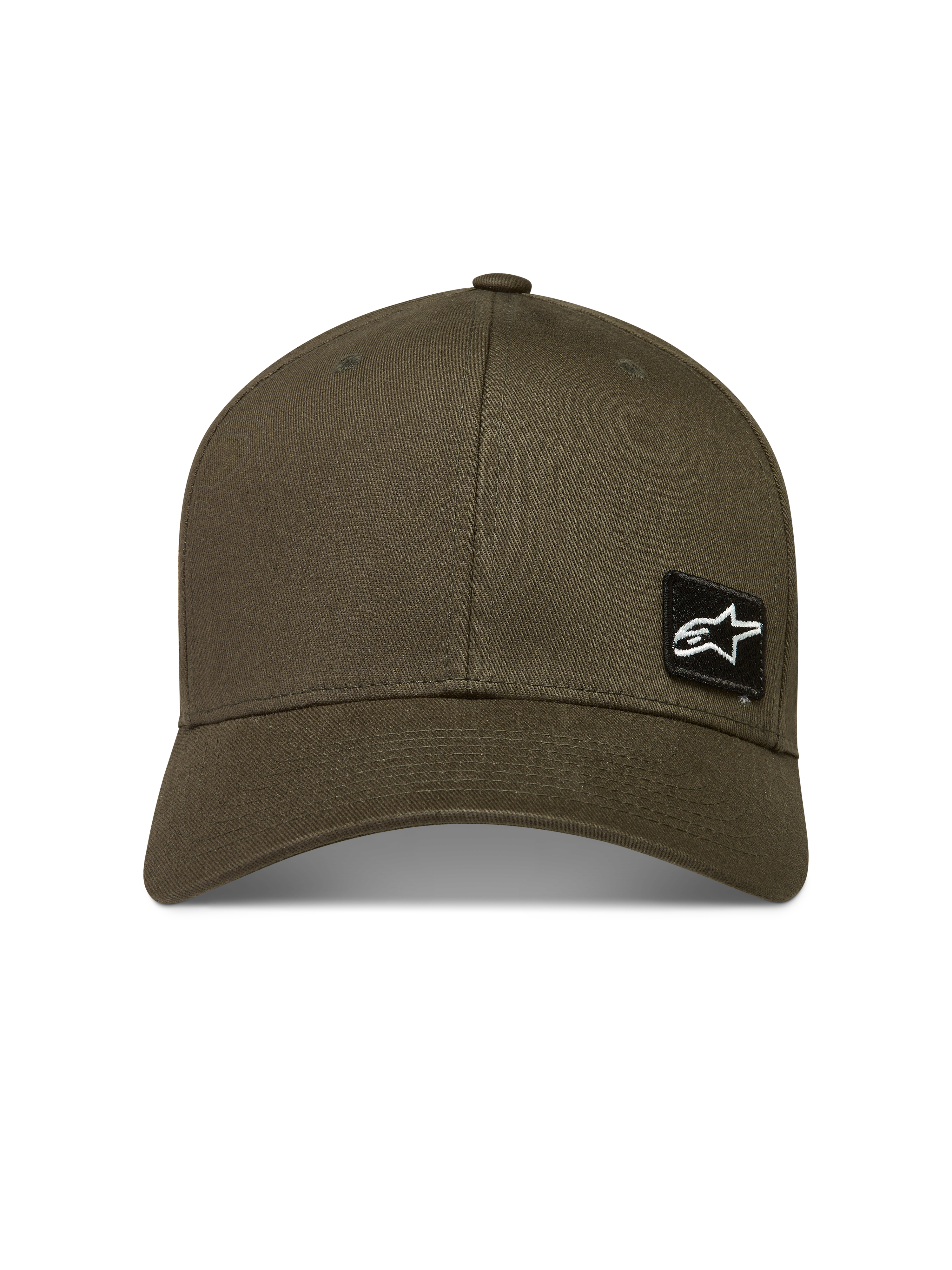 Alpinestars Pivot Hat, Military Green Sportswear Baseball Cap, featuring a curved bill and embroidered Astars logo patch.