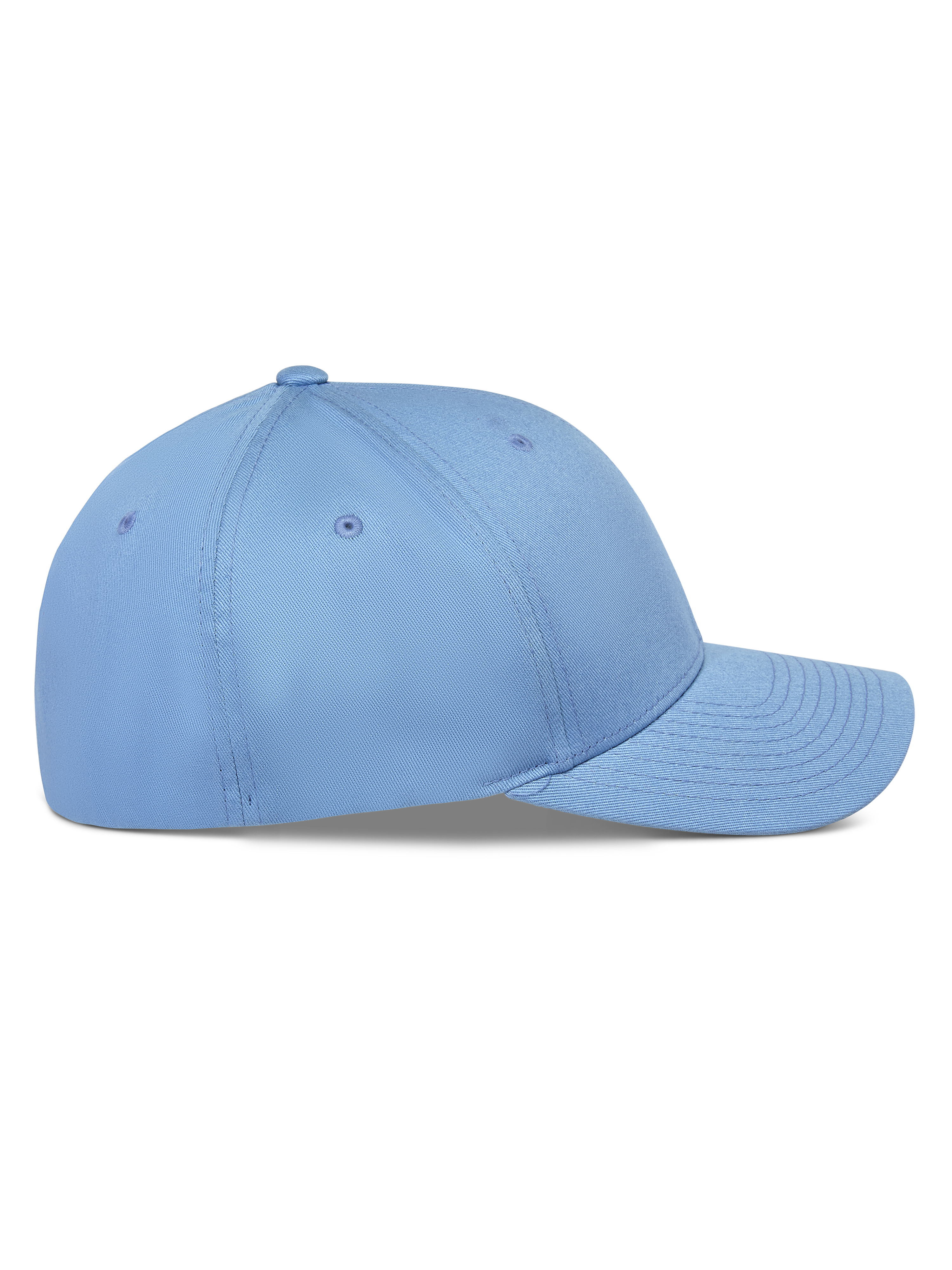Alpinestars Pivot Hat, blå, sidoprofil av en strukturerad baseballkeps med böjd skärm, konstruktion i bomullstwill, vardaglig sportaccessoar