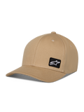Alpinestars Pivot Hat, Casual Baseball Cap, Khaki Sand, Curved Bill with Structured Crown, Small Black Square Patch with White Astars Logo, Cotton Twill Sportswear Headwear