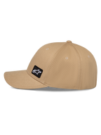 Alpinestars Pivot Hat, Casual Sportswear Hat, Sand Khaki, featuring a curved bill and structured crown, small black Astars logo embroidery patch on the side, durable cotton twill fabric