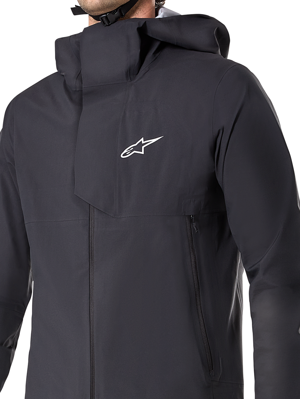 Alpinestars A-Dura Elite vattentät jacka, MTB-cykeljacka, svart, med ett 3-lagers vattentätt membran, huva som går över hjälmen, fickor med dragkedja och teknisk ripstop-textur för terrängcykling