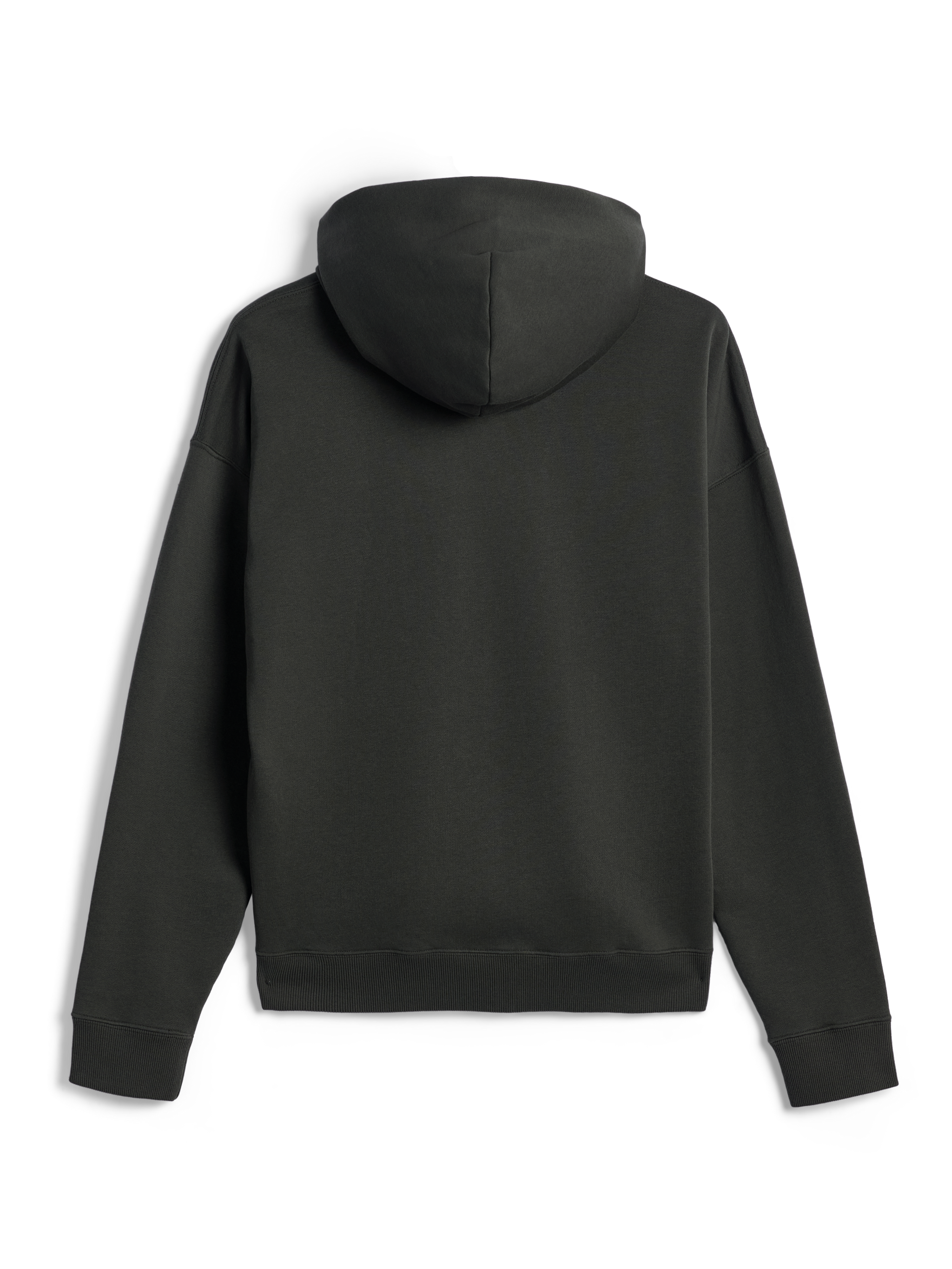 Alpinestars Essentials Ageless Zip Hoodie, sedd bakifrån, Off Black, huvtröja med hel dragkedja, avslappnad passform med ribbade muddar och fåll, stentvättad fleece, minimalistisk casual sportswear-design