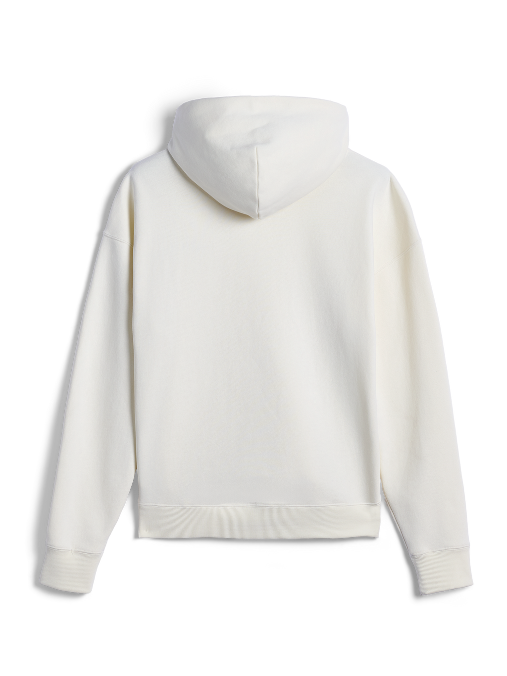 Alpinestars Essentials Ageless Zip Hoodie, sedd bakifrån, off-white, avslappnad streetwear i fleece, huva med dragsko, långa ärmar, ren minimalistisk design