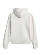 Alpinestars Essentials Ageless Zip Hoodie, sedd bakifrån, off-white, avslappnad streetwear i fleece, huva med dragsko, långa ärmar, ren minimalistisk design