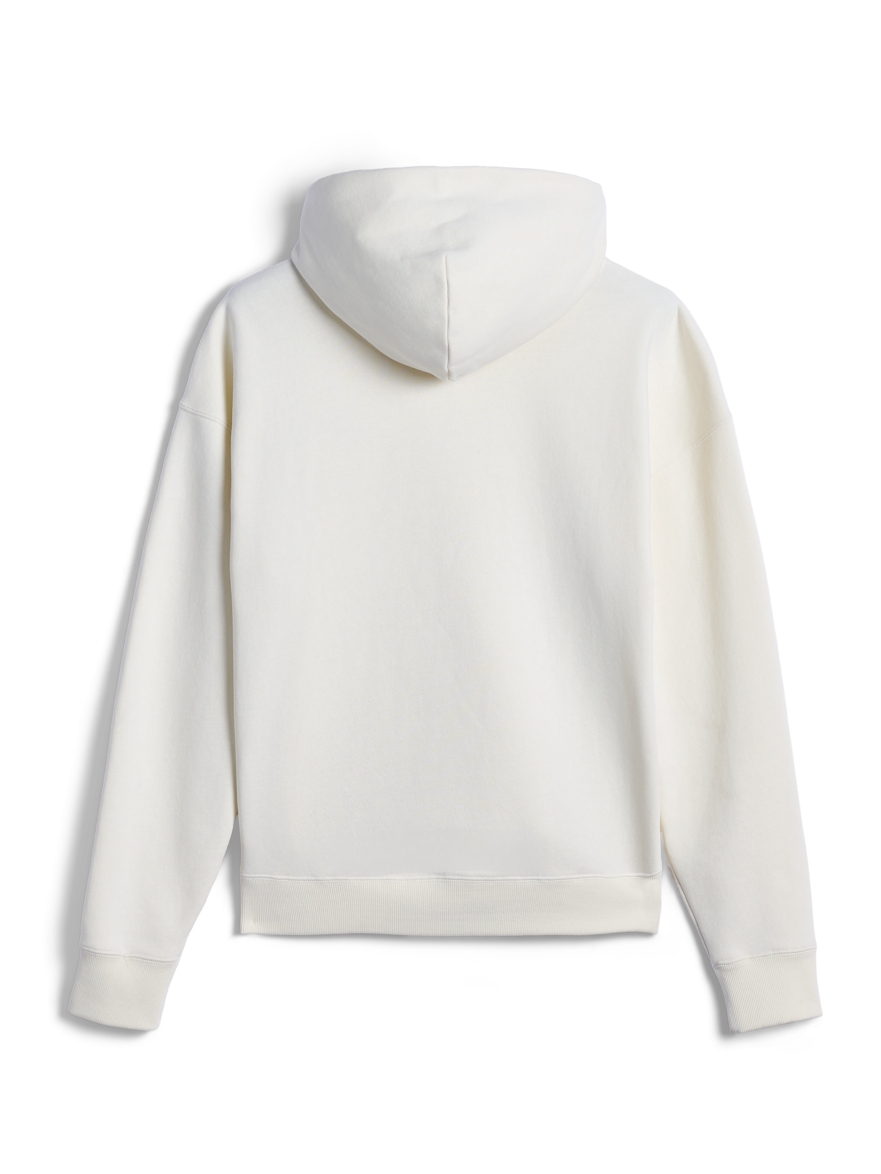 Alpinestars Essentials Ageless Zip Hoodie, sedd bakifrån, off-white, avslappnad streetwear i fleece, huva med dragsko, långa ärmar, ren minimalistisk design