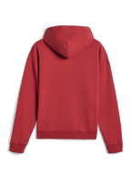 Alpinestars Essentials Ageless Zip Hoodie, baksida, tegelröd, casual streetwear, avslappnad passform med ribbstickade muddar och fåll, mjuk, kompakt fleecetextur