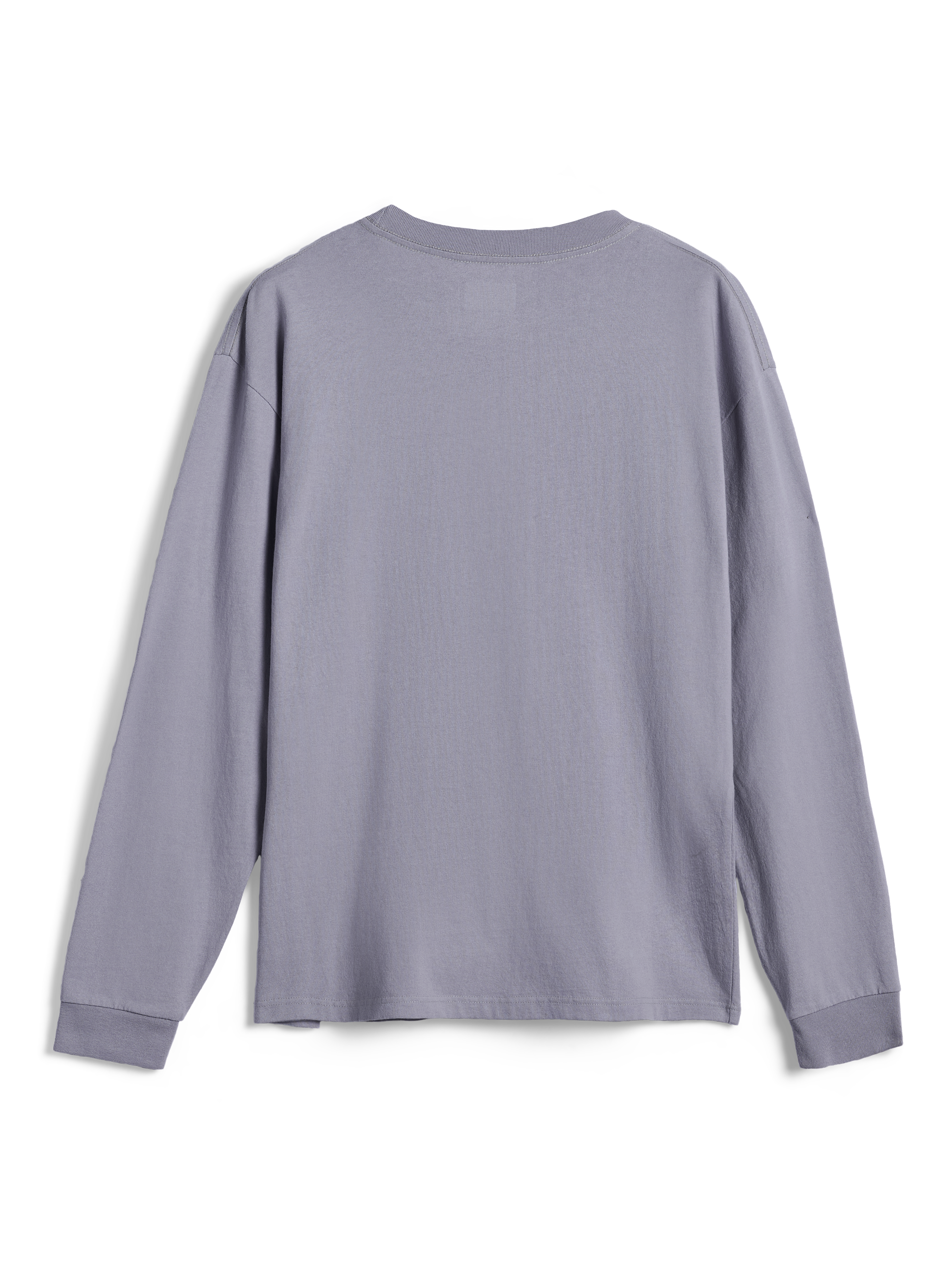 Alpinestars Essentials Ageless LS Tee, långärmad t-shirt, silver, vy bakifrån, stilren design med ribbad rund halsringning och muddar, 100 % ekologisk bomullsjersey, avslappnad modern passform
