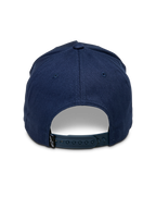 Alpinestars Ascension Snapback keps, mörkblå, baksida som visar justerbar snapback-stängning och strukturerad krona, liten svart Astars-logotypetikett, casual motorsport-streetwear