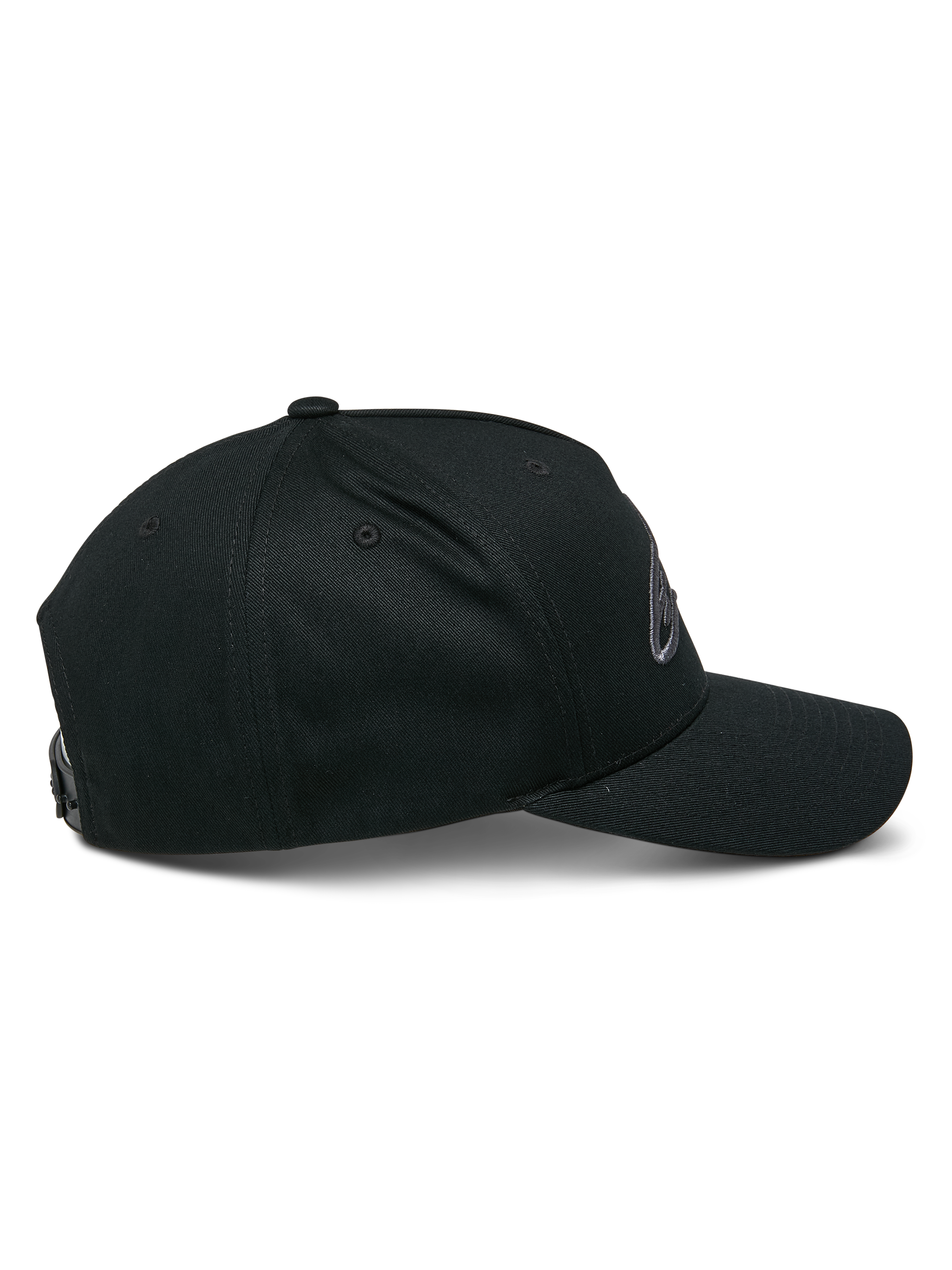 Alpinestars Ageless Snapback-keps, Black Charcoal, sidoprofil, strukturerad krona med böjd skärm, justerbar snapback, avslappnad motorsportinspirerad huvudbonad