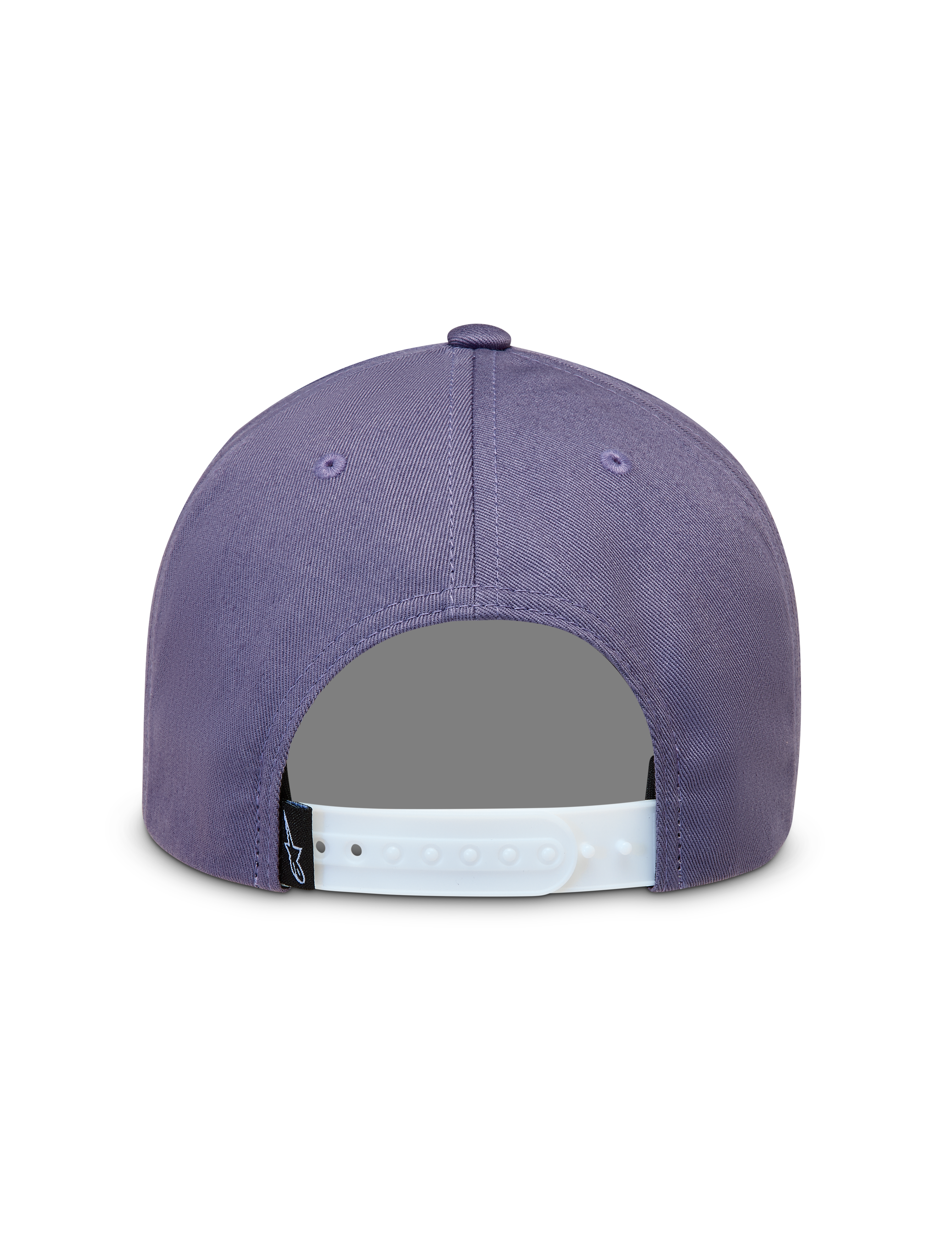 Alpinestars Ageless Snapback hatt, lila keps bakifrån med vit snapback-stängning och liten svart Astars-logotypetikett.