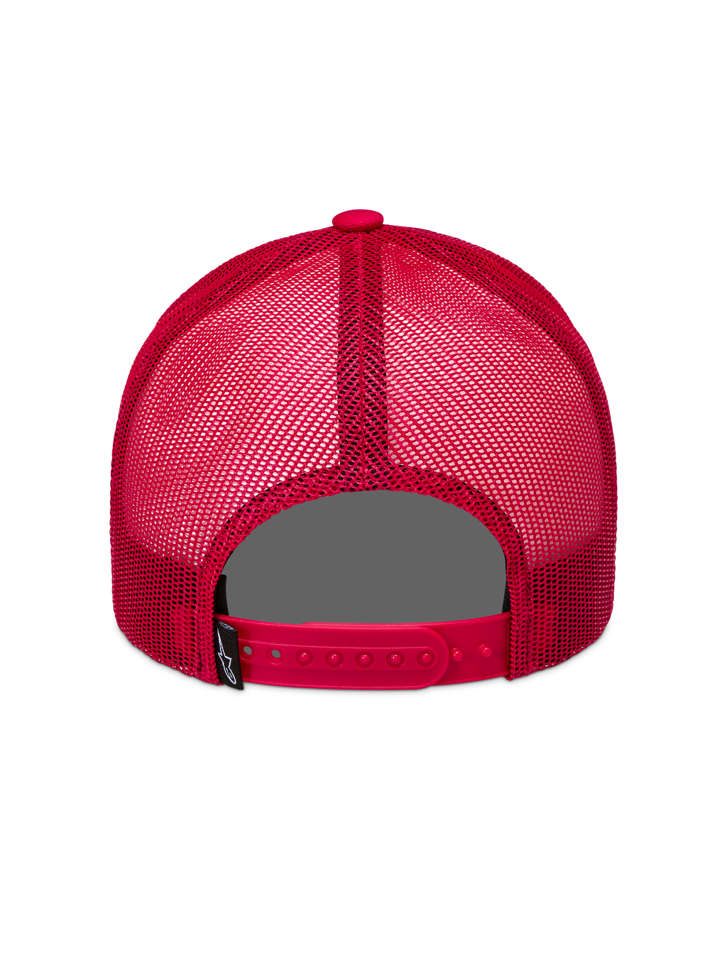 Alpinestars Ageless Snapback keps, röd, vy bakifrån med meshpaneler, justerbar snapback-stängning och logotypetikett.