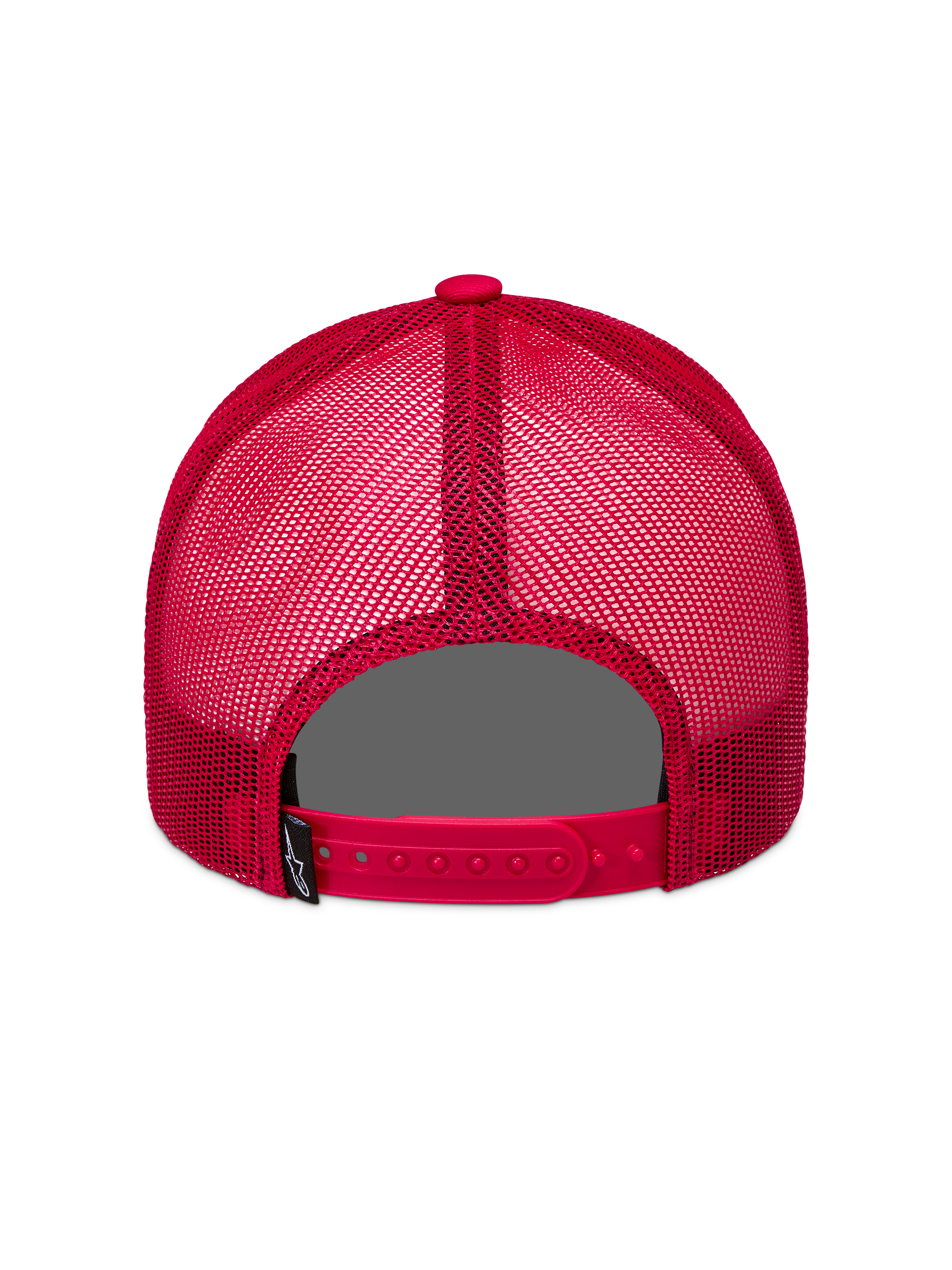 Alpinestars Ageless Snapback keps, röd, vy bakifrån med meshpaneler, justerbar snapback-stängning och logotypetikett.