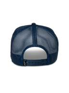 Alpinestars Control Trucker-keps, baksida, marinblå mesh, justerbart snapback-spänne, liten svart etikett med Astars-logotyp, vardaglig sportaccessoar