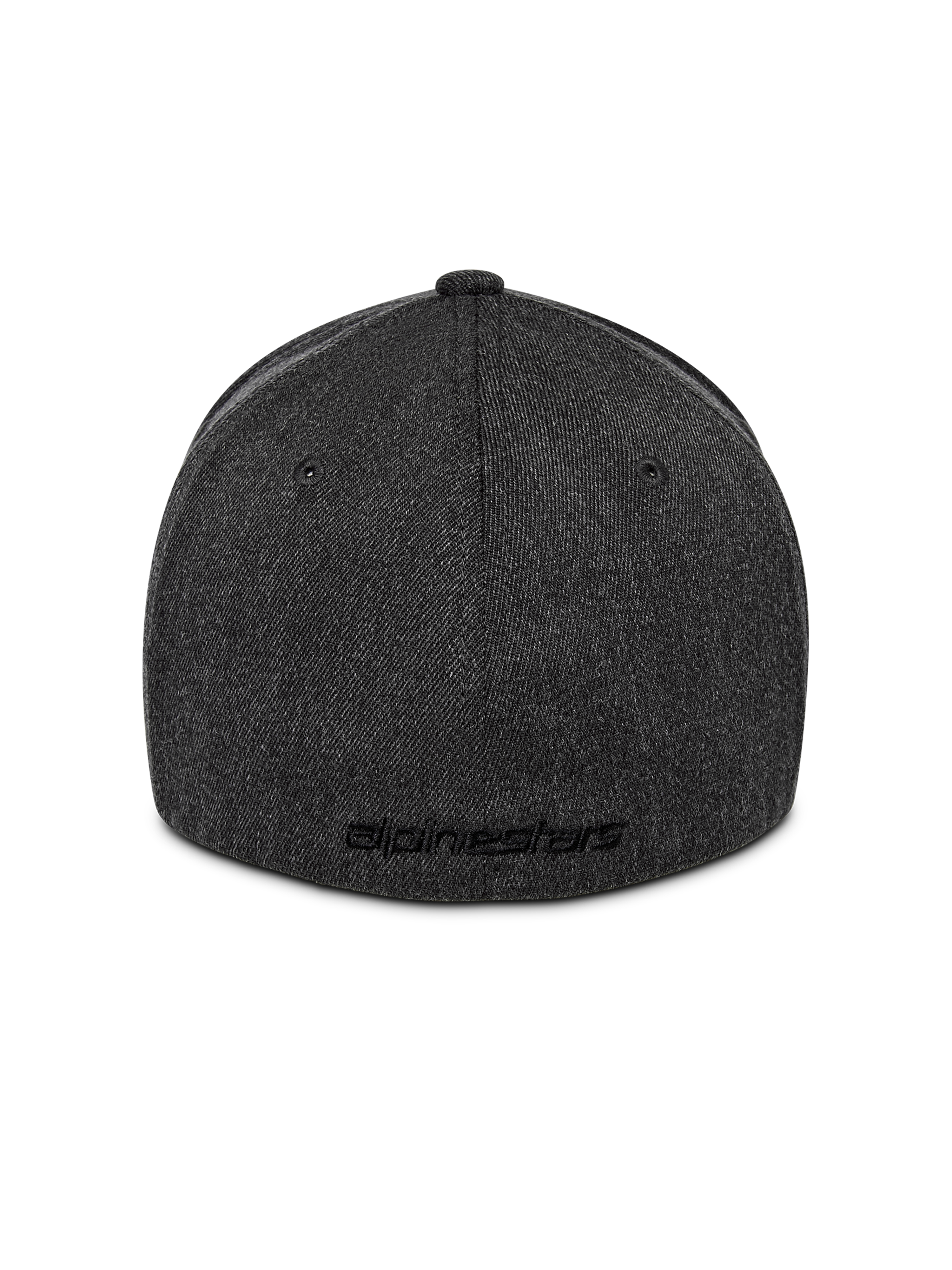 Alpinestars Corp Shift Multi Hat, rear view, Dark Grey Heather, featuring flex back design with flat embroidered logo, structured crown, casual motorsport-inspired headwear