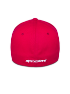 Alpinestars Corp Shift Multi Keps, röd, baksida med vit broderad logotyp, flex-back-design, vardagliga motorsport-inspirerade sportkläder