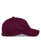 Alpinestars Deduce Strapback Hat, Burgundy, side view, curved bill with unstructured low crown, adjustable fabric strap back with metal buckle, casual cotton twill sportswear
