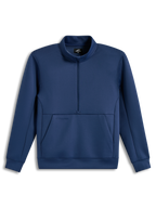 Alpinestars Apera Half-Zip Sweatshirt, blå sweatshirt i fleece med halvdragkedja, känguruficka och tonala logotyper.