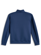 Alpinestars Apera Half-Zip sweatshirt, stålblå fleece-tröja i sportmodell med tonal logotyp på axeln, sedd bakifrån.