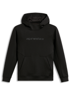 Alpinestars Datrix hoodie, svart huvtröja i fleece för sportswear, med tonal HD-logotyp och ficka med dartdetalj.
