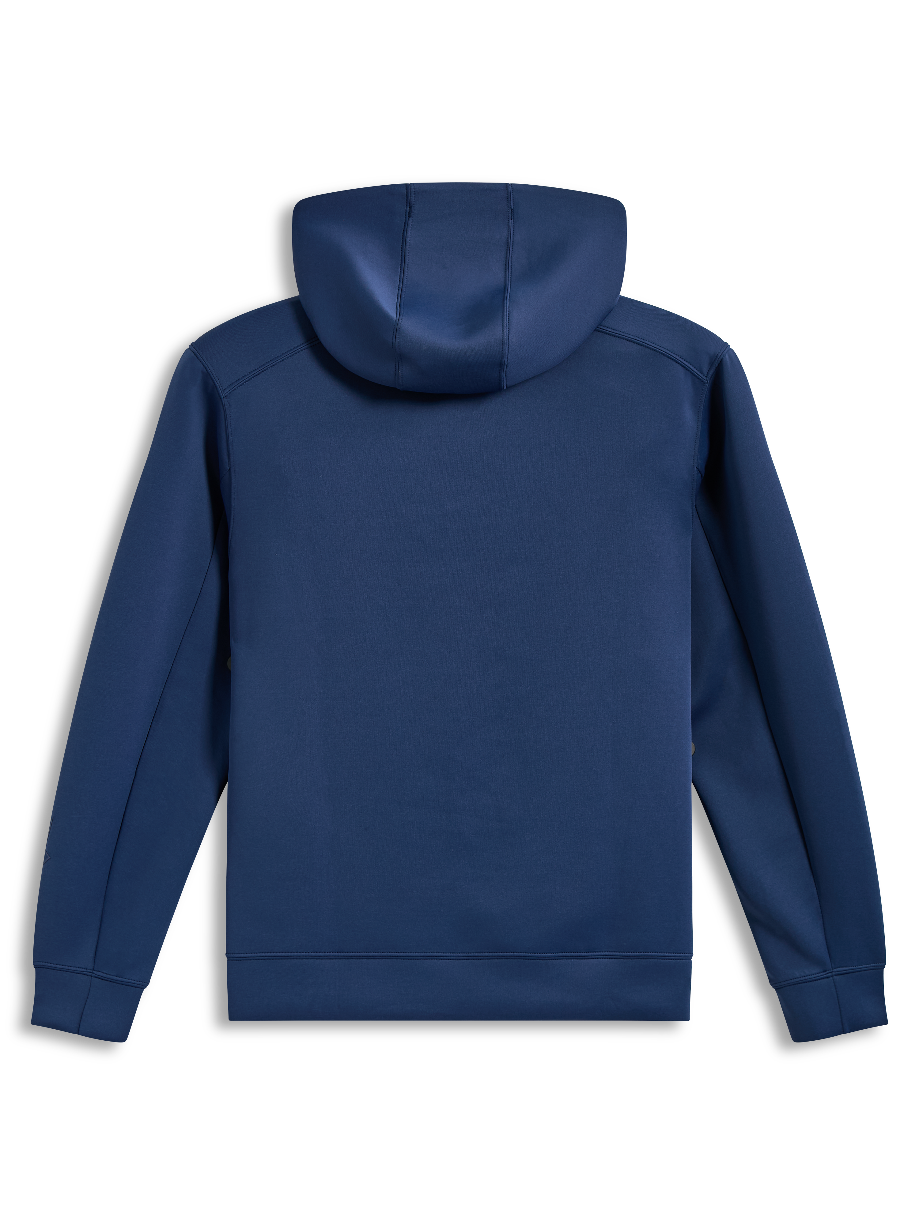 Alpinestars Datrix Hoodie, Steel Blue, Tri-blend Double Face Fleece, Back View featuring a Mesh-Lined Hood.
